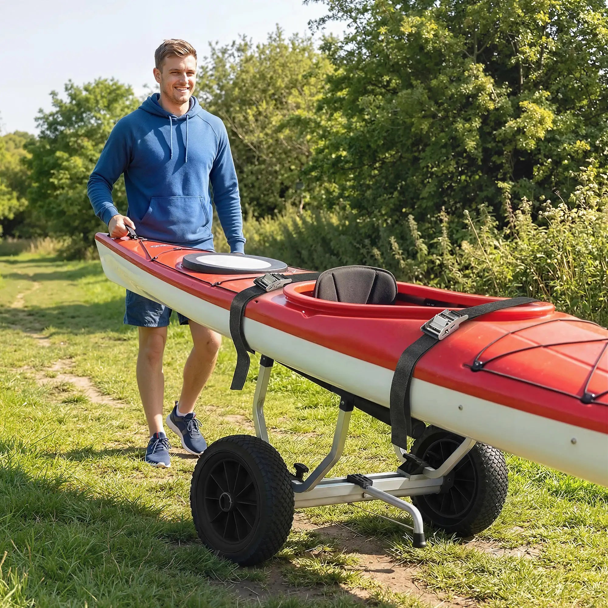 Kayak Cart Dolly, Adjustable Width, Black Kayak Carts at Gallery Canada