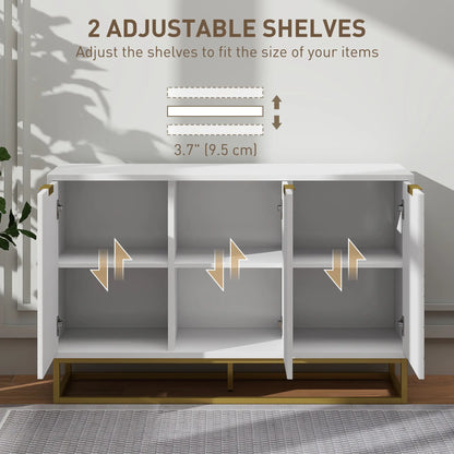 Sideboard Storage Cabinet, 3 Doors, Adjustable Shelves, White Kitchen Pantry Cabinets at Gallery Canada