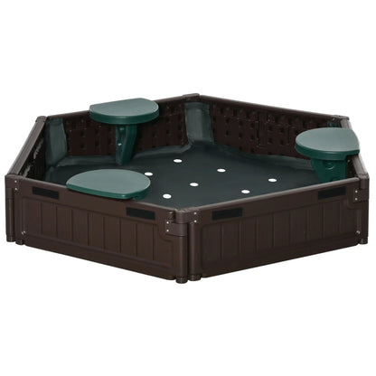 DIY Kids Sandbox with Waterproof Cover, Sand Playset, 3-12 Years, Brown Sandboxes & Accessories at Gallery Canada