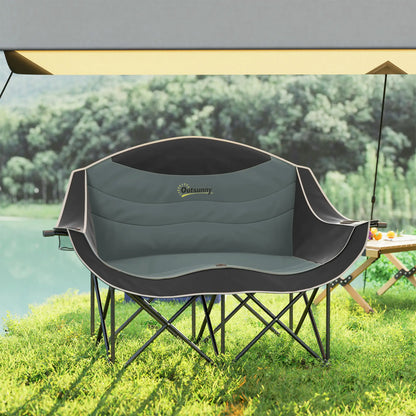 Double Camping Chair, Portable With Cup Holders, Carry Bag, 551 lbs, Black Picnic Tables & Camping Chairs at Gallery Canada