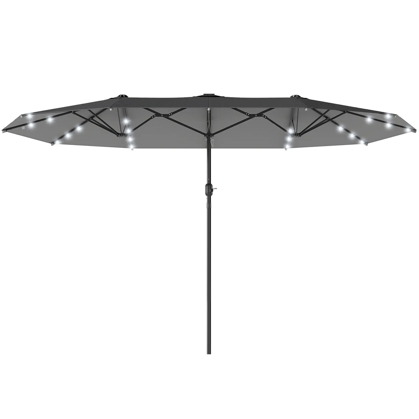 173" Double-Sided Sun Umbrella, Garden Parasol, Outdoor Sun Shade, Dark Green Double-sided Umbrellas Dark Grey at Gallery Canada