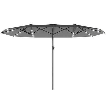 173" Double-Sided Sun Umbrella, Garden Parasol, Outdoor Sun Shade, Dark Green Double-sided Umbrellas Dark Grey at Gallery Canada
