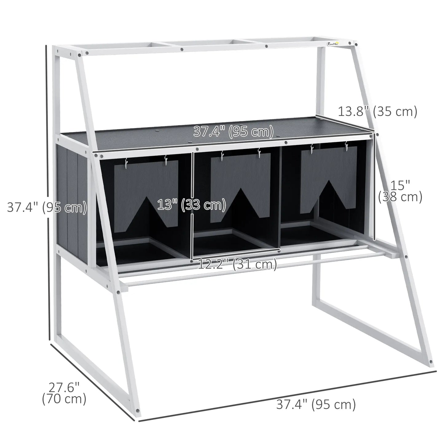 3 Compartment Chicken Nesting Box, Privacy Curtains, Perches, 6-12 Hens Chicken Coops at Gallery Canada