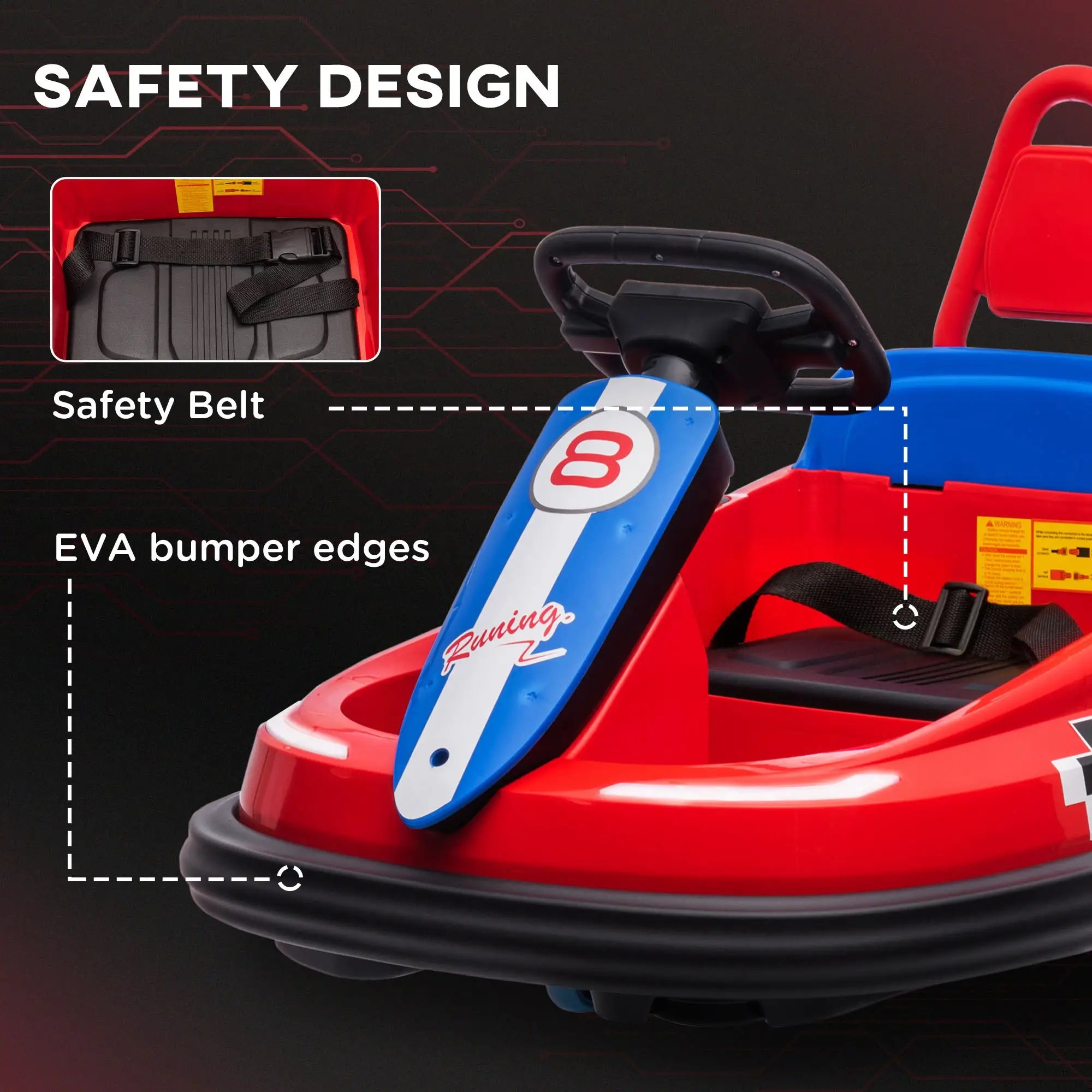Kids Bumper Car, 6V 360° Rotation Electric Ride on Car, Twin Motors, Red Electric Toy Cars at Gallery Canada