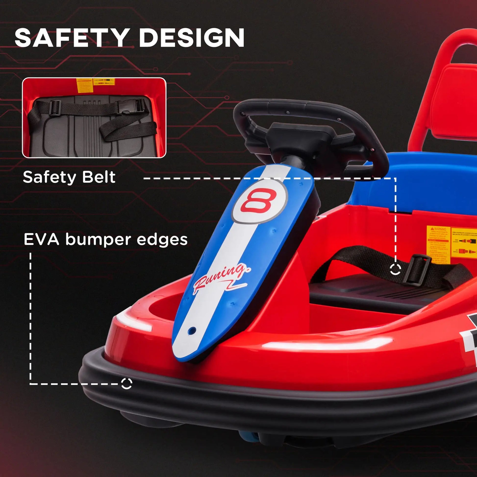 Kids Bumper Car, 6V 360° Rotation Electric Ride on Car, Twin Motors, Red Electric Toy Cars at Gallery Canada