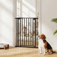 30-32In Baby Pet Gate 36In H Auto-Close Two-Way, Black