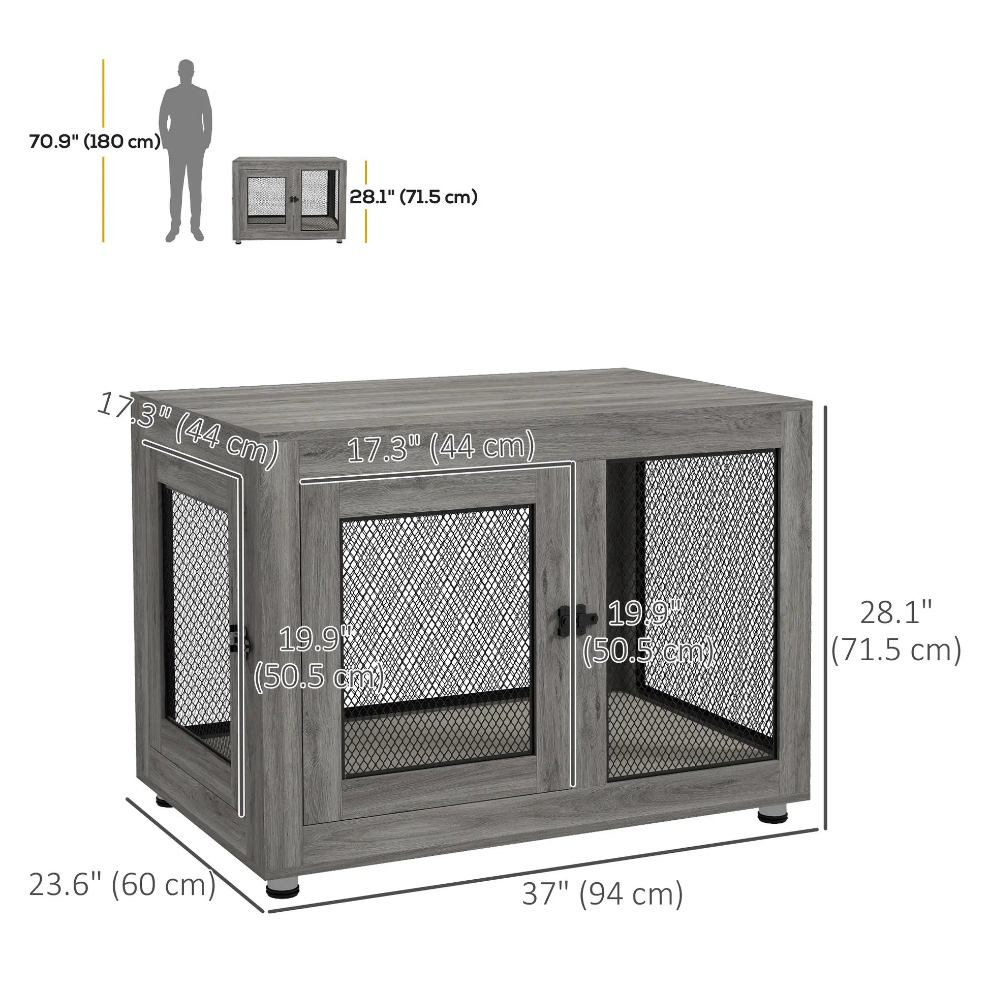 Pet Crate End Table, Water-resistant Cushion, Large Medium Dogs, Grey Houses, Kennels & Pens at Gallery Canada