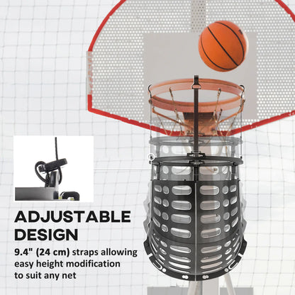 Height Adjustable Basketball Rebounder, 360° Rotatable Return Chute, Black Basketball at Gallery Canada