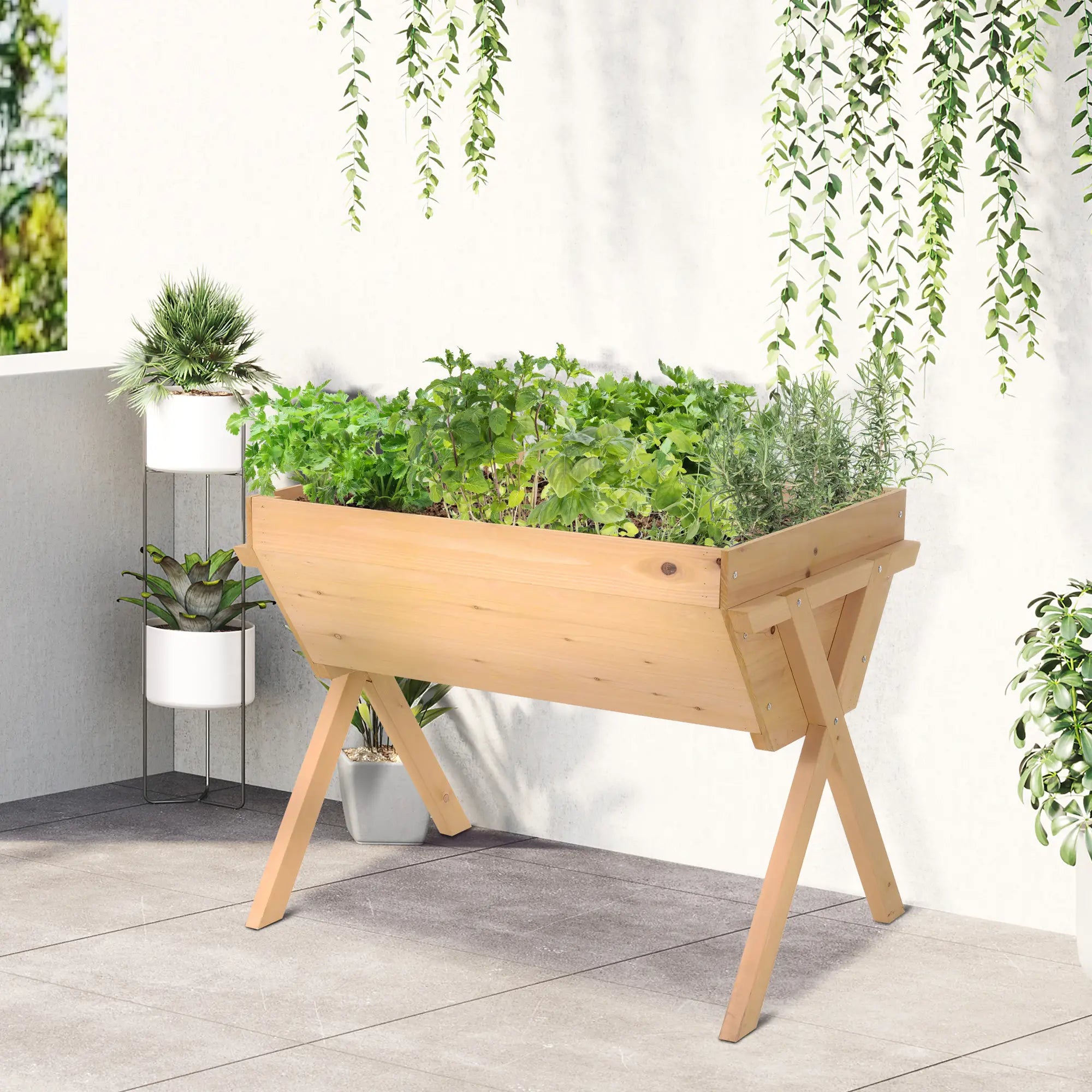 39'' x 28'' Raised Garden Bed with Legs, Elevated Wooden Planter Box Elevated Garden Beds at Gallery Canada