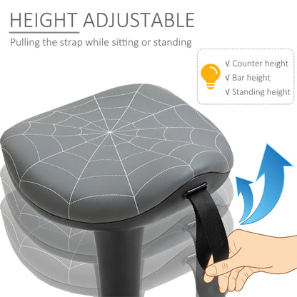 Backless Wobble Stool, Adjustable Standing Desk Chair, Grey Task Chairs at Gallery Canada
