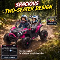 24V 2 Seater Kids Ride On Truck, Ages 3-8, Remote Control, Pink