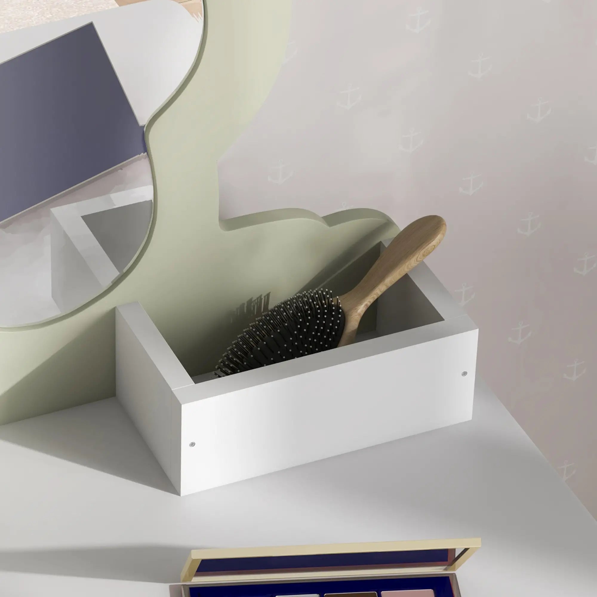 Kids Makeup Vanity Set with Stool, Mirror, Drawer, Storage Boxes, White Toy Vanity at Gallery Canada