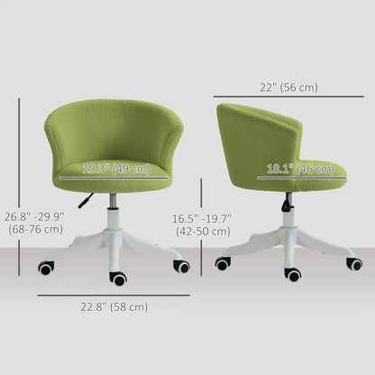 Armless Office Chair, Adjustable Height, Swivel Wheels, Mid Back, Light Green Task Chairs at Gallery Canada