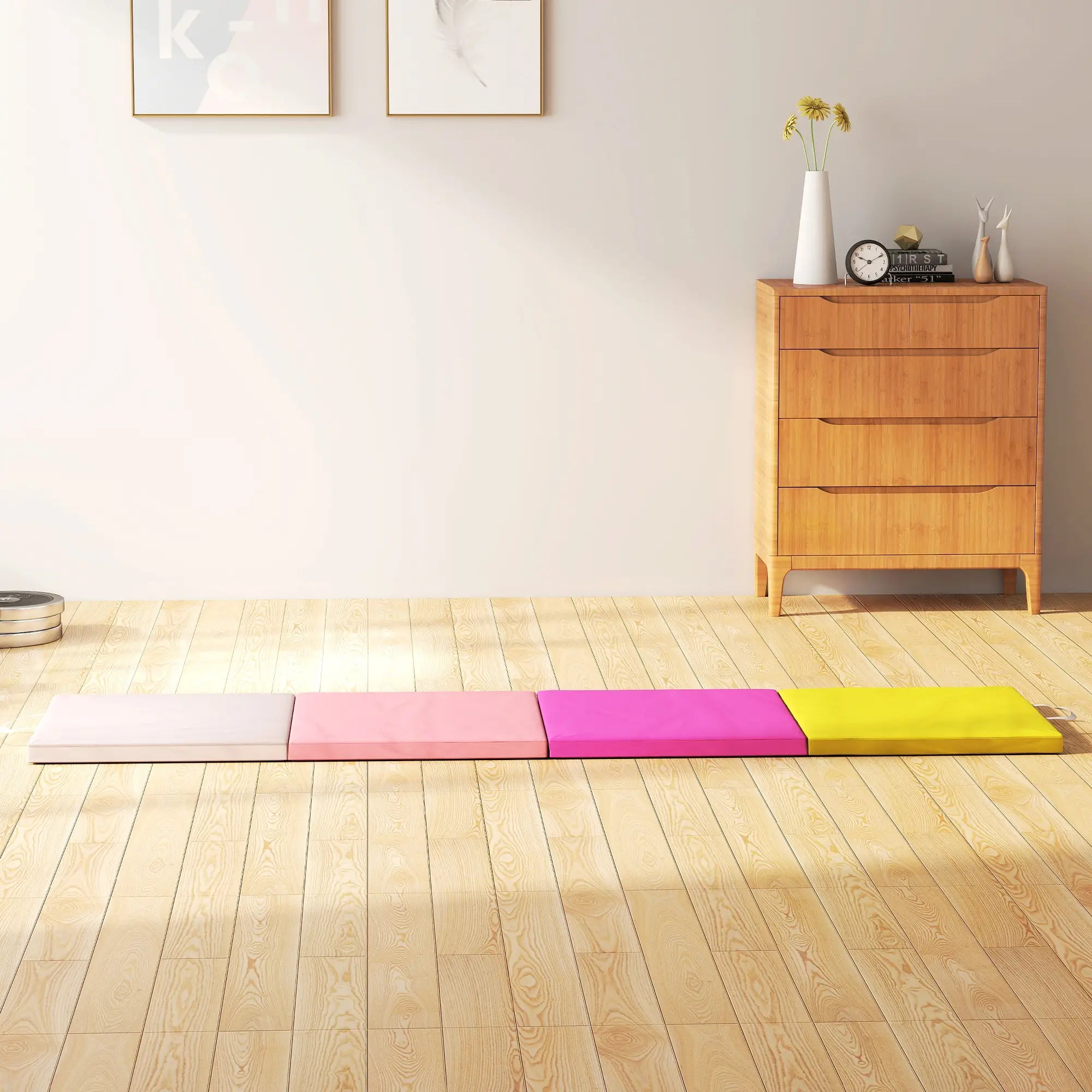 8ft Folding Gymnastics Mat, Thick Exercise Mat with Carry Handles Gymnastics Mats at Gallery Canada