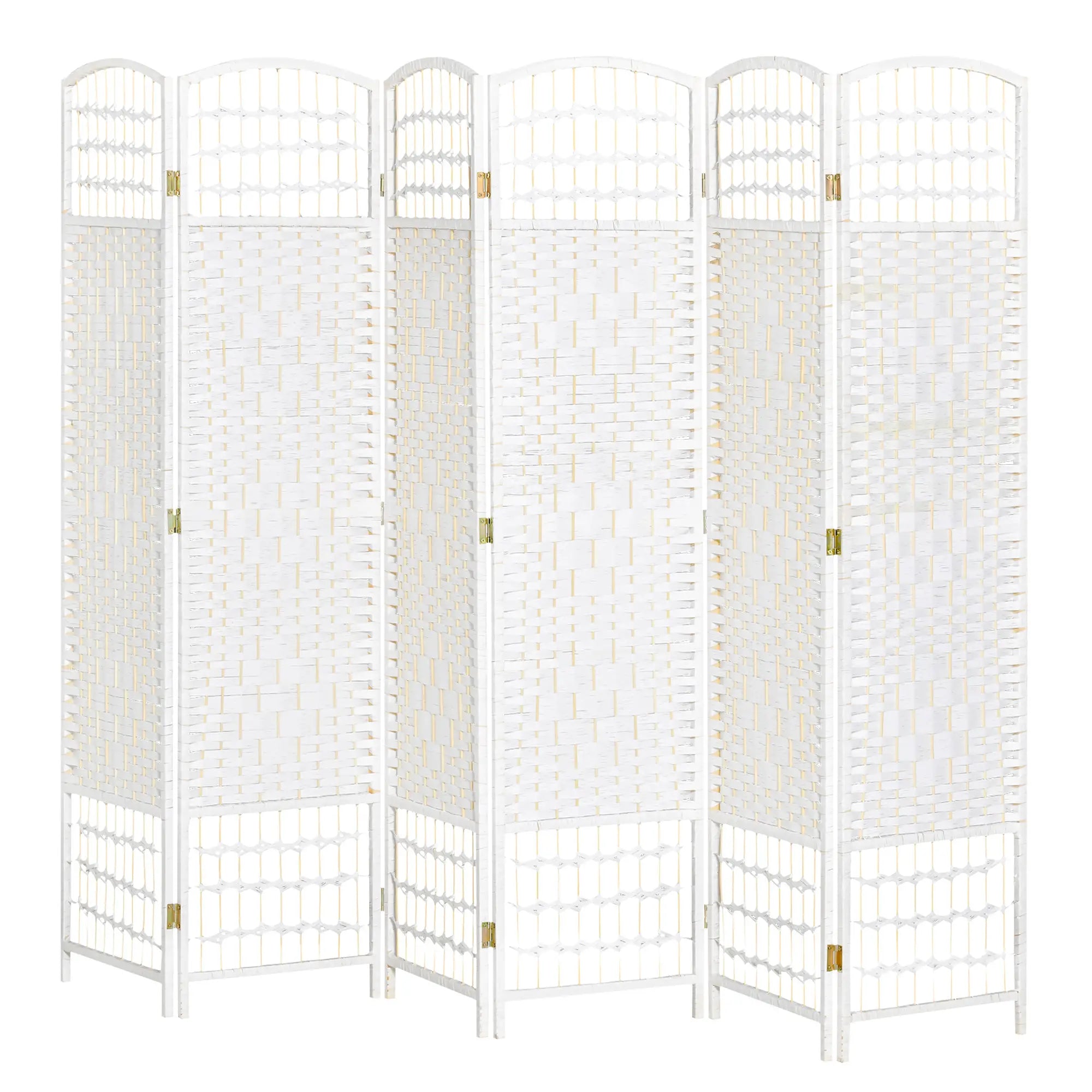 6 Panel Room Divider, 5.6 ft Tall, Folding Privacy Screen, White Room Dividers at Gallery Canada