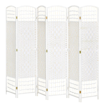 6 Panel Room Divider, 5.6 ft Tall, Folding Privacy Screen, White Room Dividers at Gallery Canada