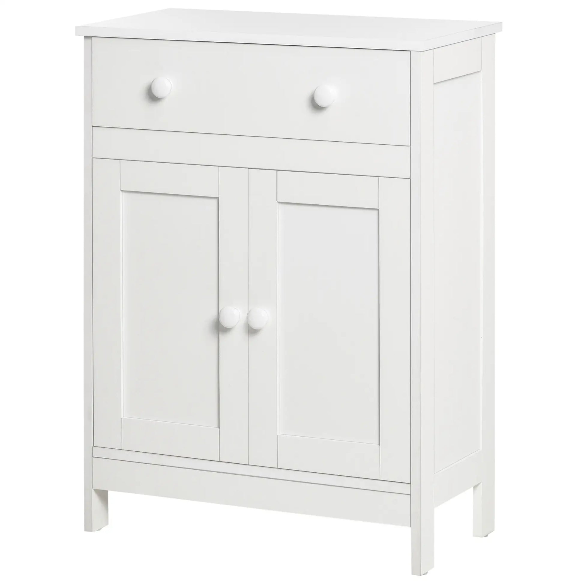 Bathroom Cabinet, Freestanding Sideboard with Drawer, Adjustable Shelf, White Bathroom Cabinets at Gallery Canada