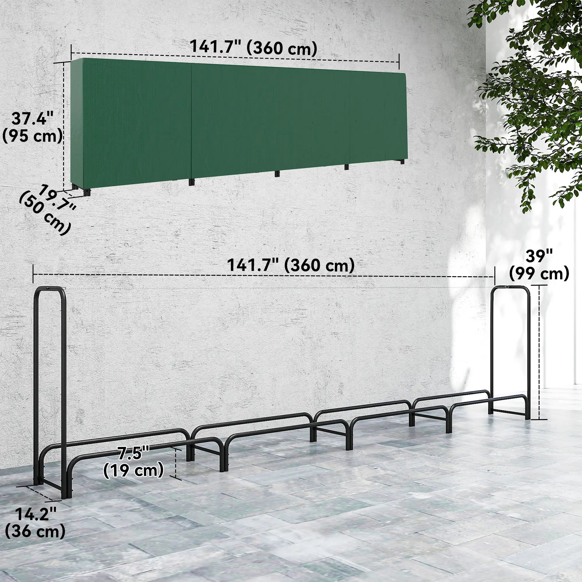 Firewood Rack with Waterproof Cover, 142