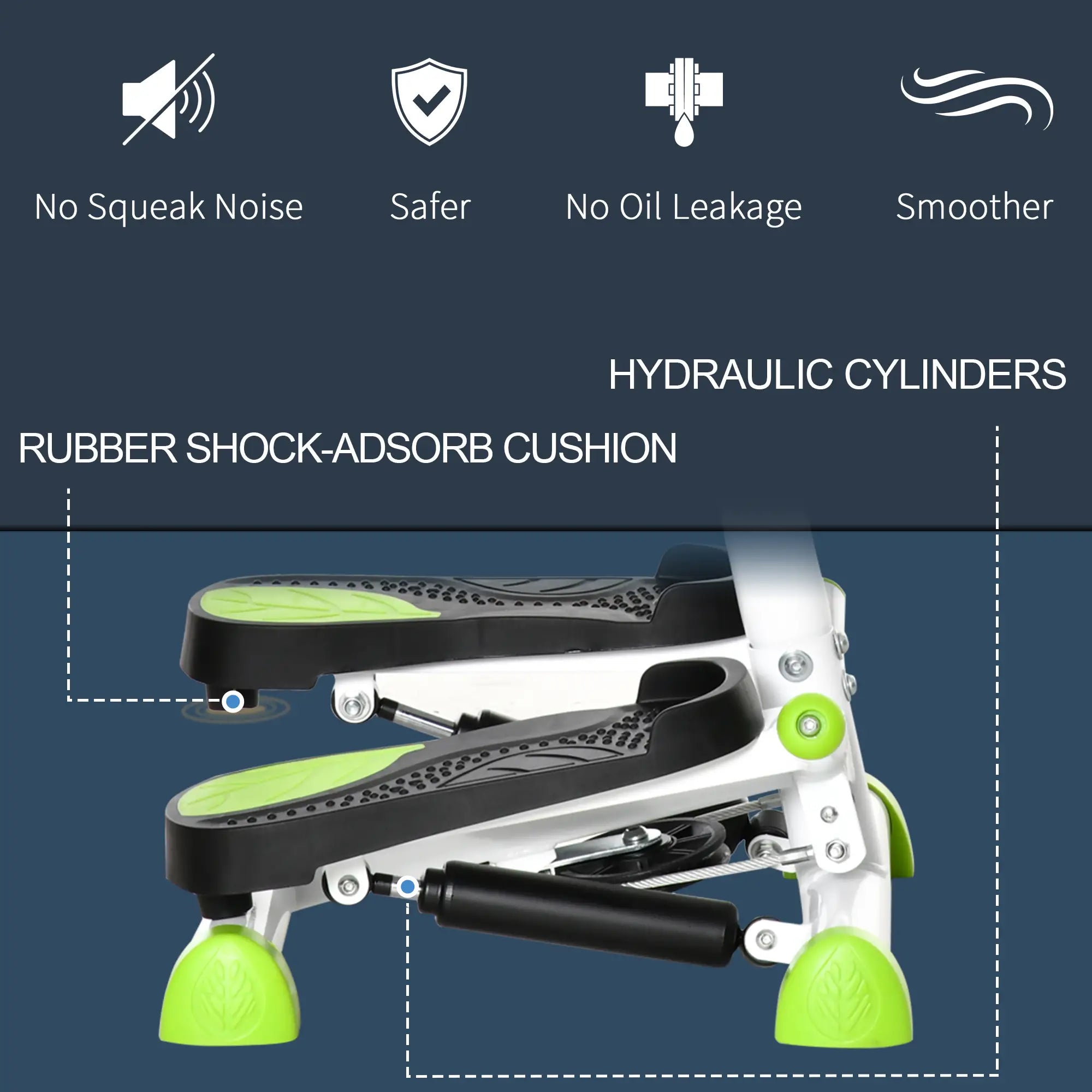 Twist Stepper, Adjustable Resistance, LCD Screen, White & Green Exercise & Stationary Bikes at Gallery Canada