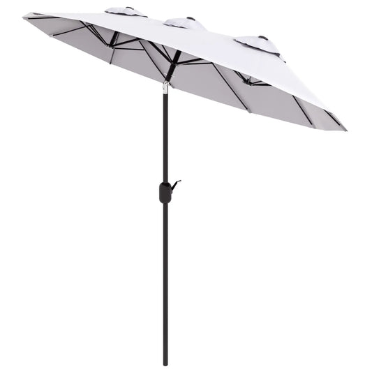 9.7' Double-Sided Patio Umbrella, Tilt Crank Vents, Cream White Sun Umbrellas Cream White, Black at Gallery Canada