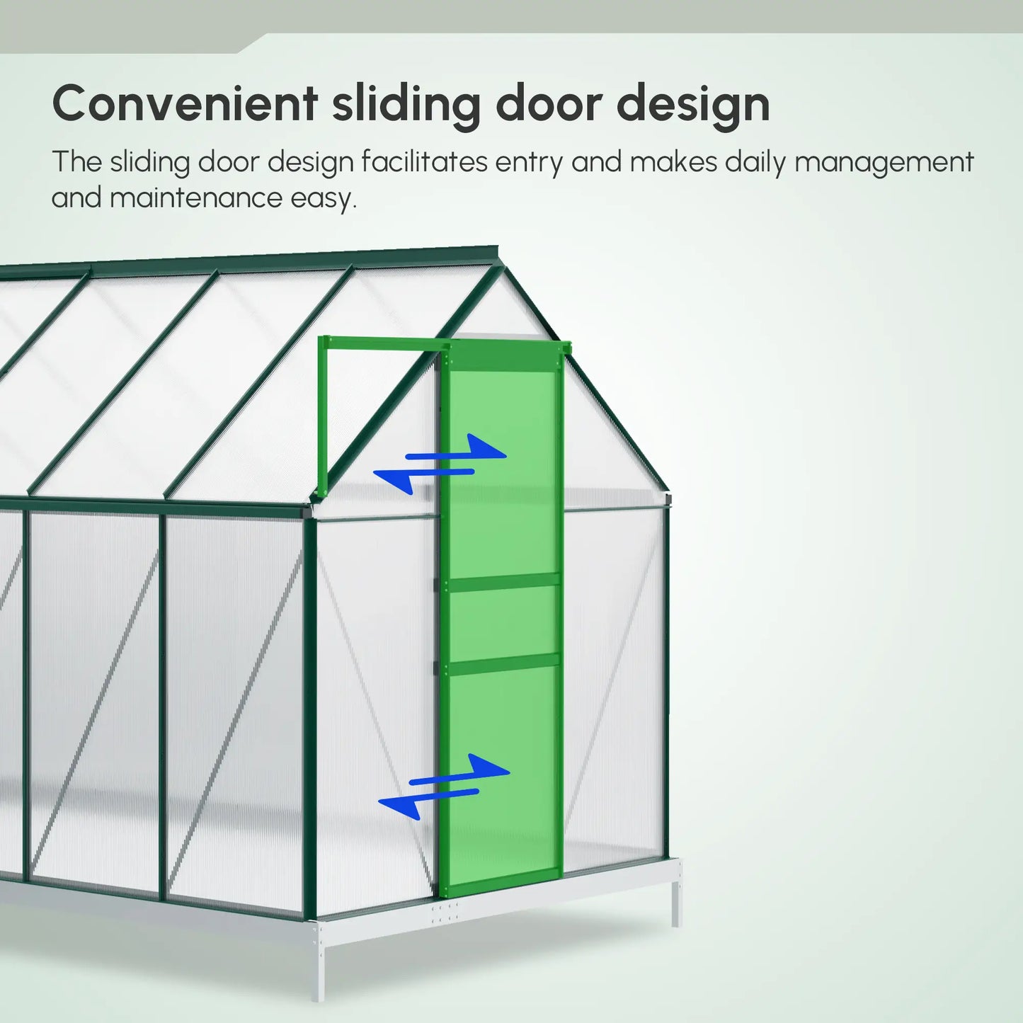 6' x 12' x 6.5' Polycarbonate Greenhouse, Walk-in, Adjustable Roof Vent, Green Walk In Greenhouses at Gallery Canada