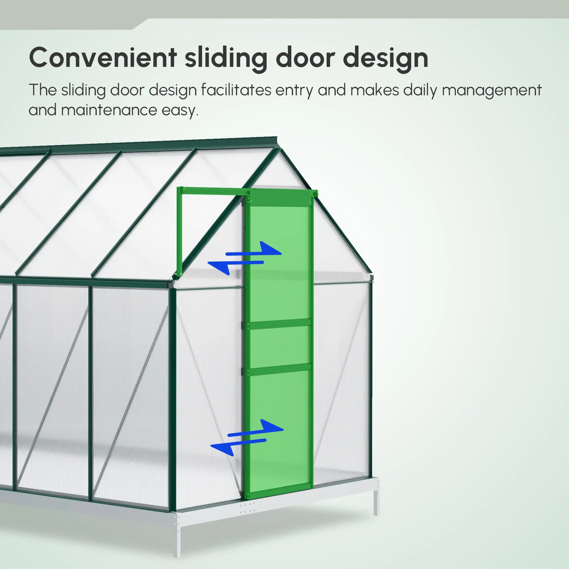 6' x 12' x 6.5' Polycarbonate Greenhouse, Walk-in, Adjustable Roof Vent, Green Walk In Greenhouses at Gallery Canada