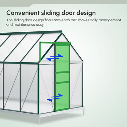 6' x 12' x 6.5' Polycarbonate Greenhouse, Walk-in, Adjustable Roof Vent, Green Walk In Greenhouses at Gallery Canada