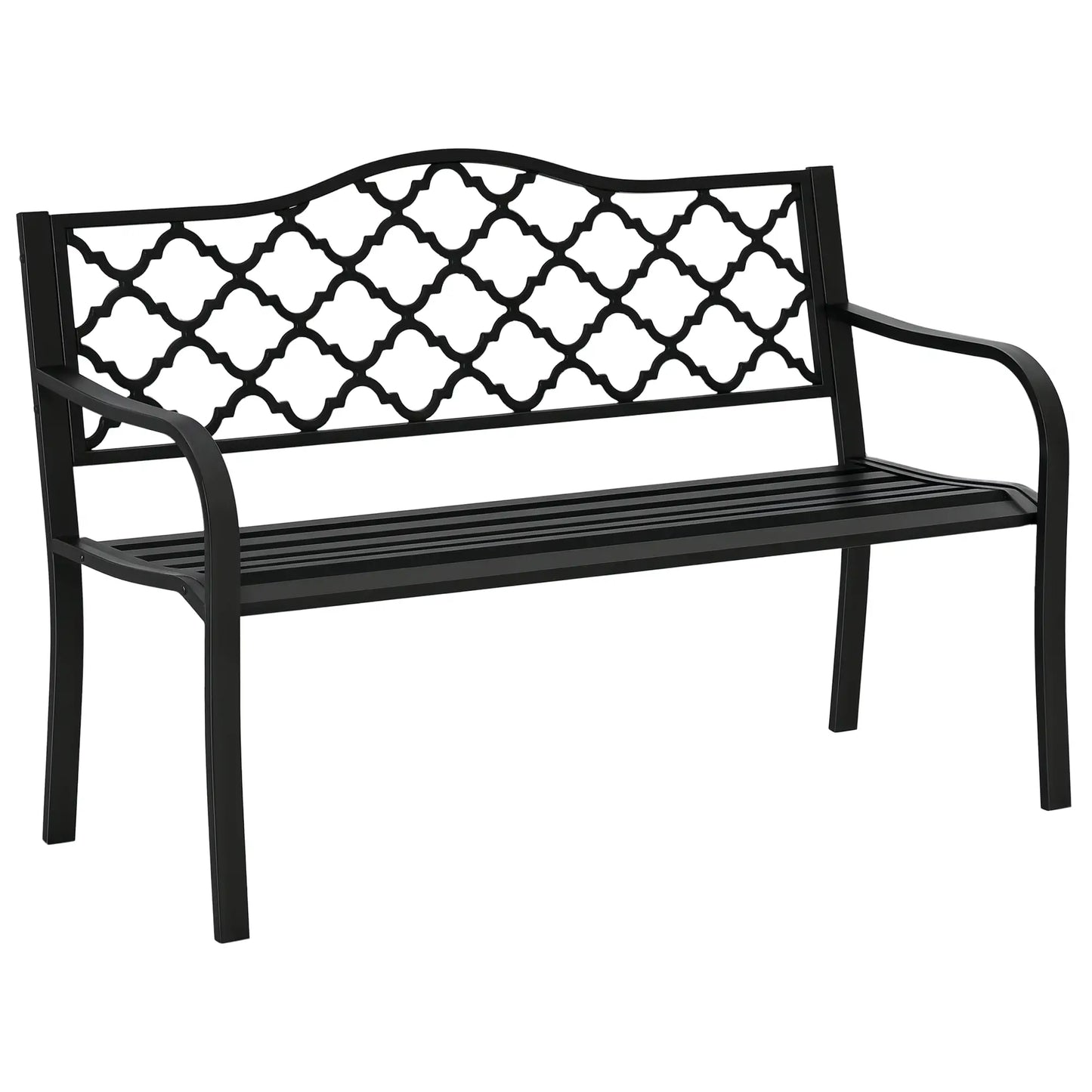 2-Seater Steel Garden Bench, Antique Outdoor Loveseat, Black Outdoor Benches at Gallery Canada
