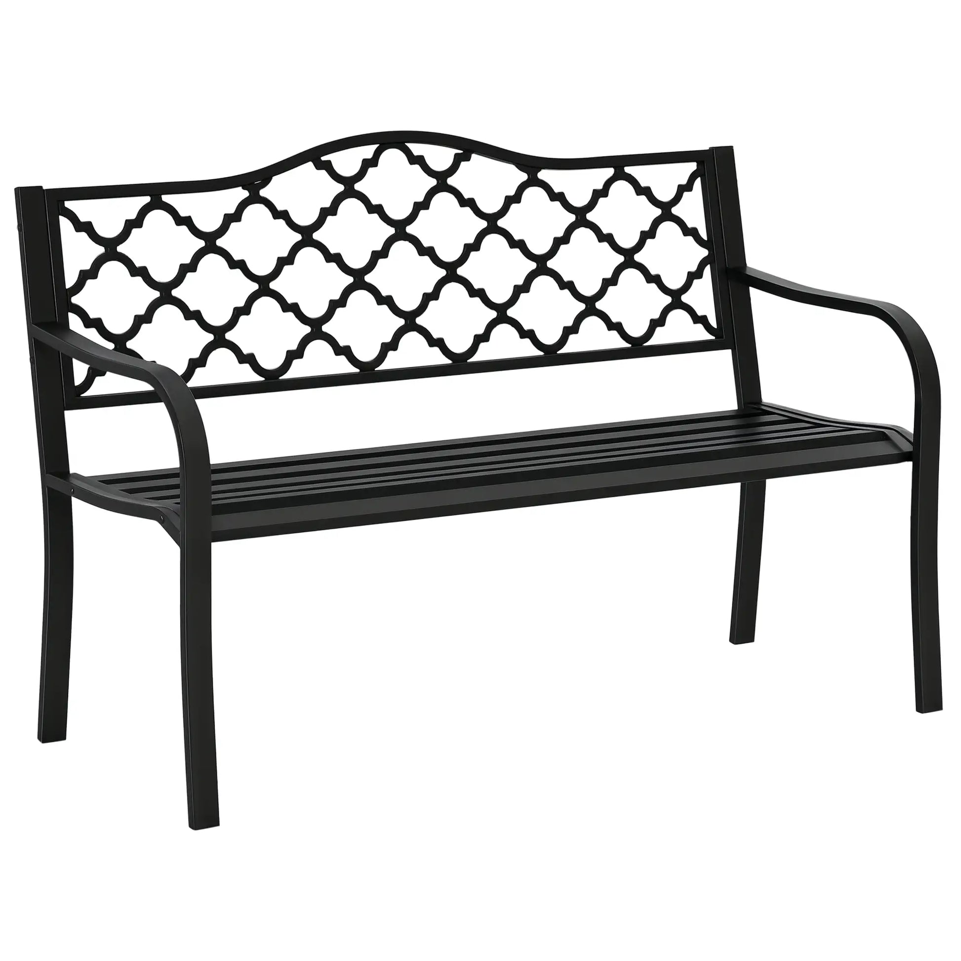 2-Seater Steel Garden Bench, Antique Outdoor Loveseat, Black Outdoor Benches at Gallery Canada