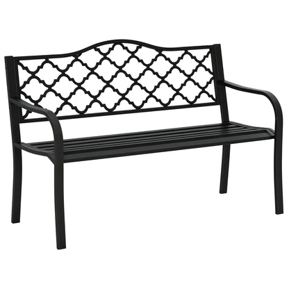 2-Seater Steel Garden Bench, Antique Outdoor Loveseat, Black Outdoor Benches at Gallery Canada