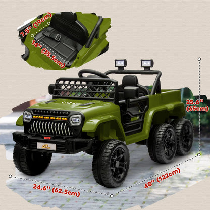12V 4WD/2WD Kids Electric Car, Remote Control, Spring Suspension, Dark Green Electric Toy Cars at Gallery Canada