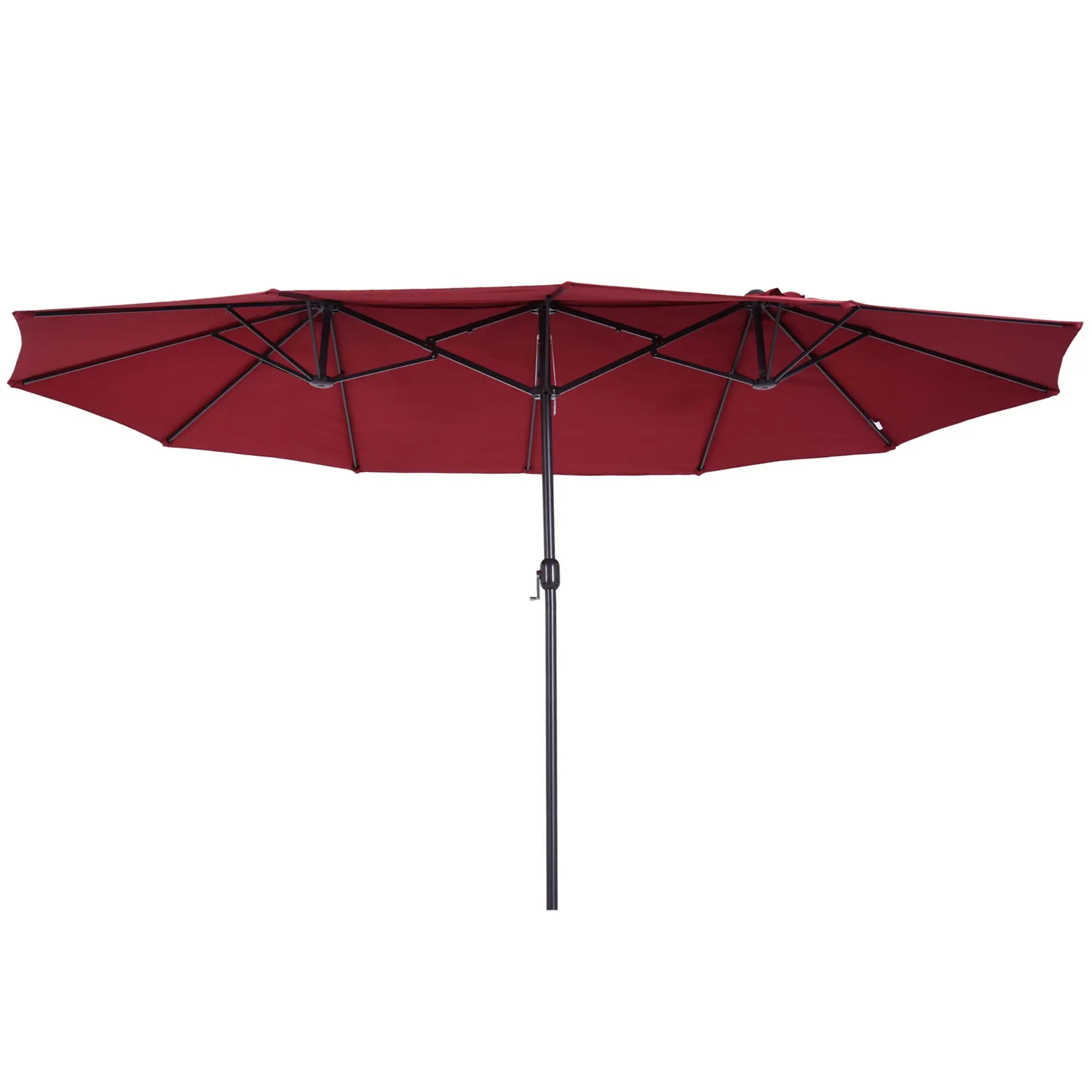 15ft Double-Sided Patio Umbrella, Twin Canopy, Wine Red, Red Sun Umbrellas Wine Red at Gallery Canada