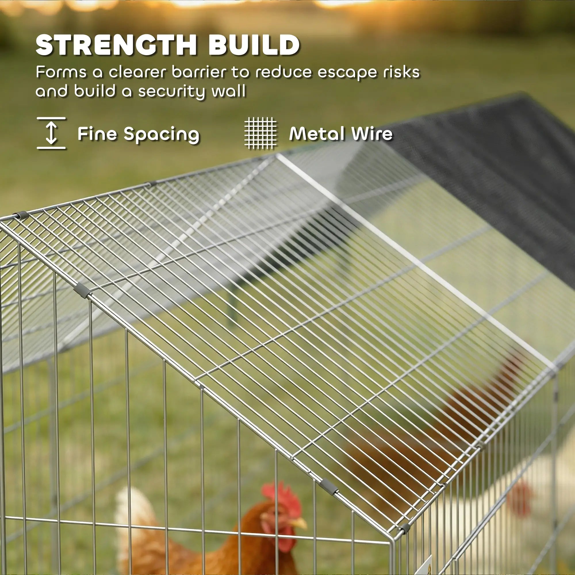 Metal Chicken Coop With UV-Resistant Cover, 71
