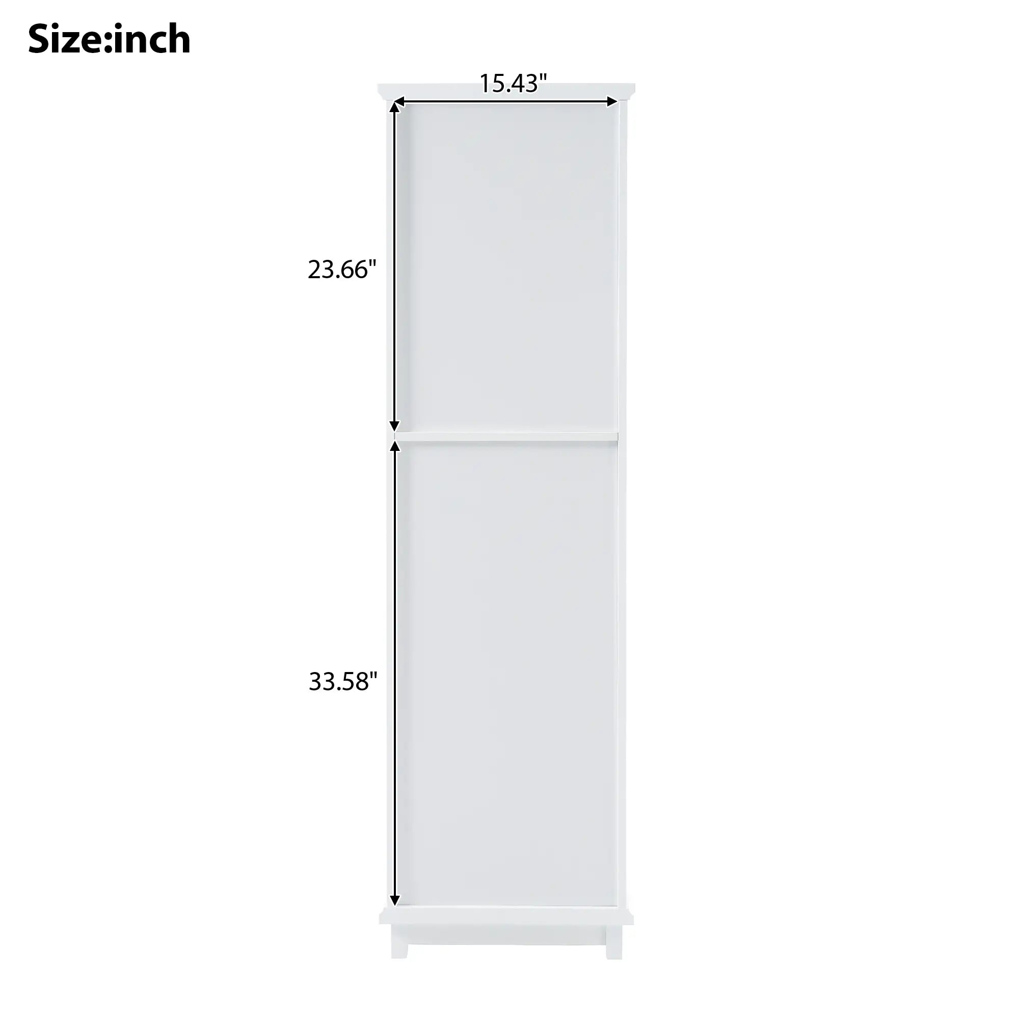 Bathroom Storage Cabinet, Glass Doors, Adjustable Shelves, 18