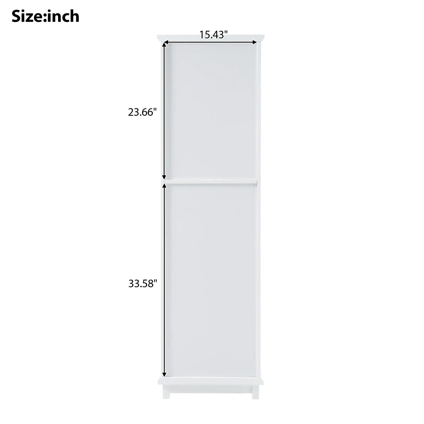 Bathroom Storage Cabinet, Glass Doors, Adjustable Shelves, 18" L x 14" W x 63" H, White Bathroom Cabinets at Gallery Canada