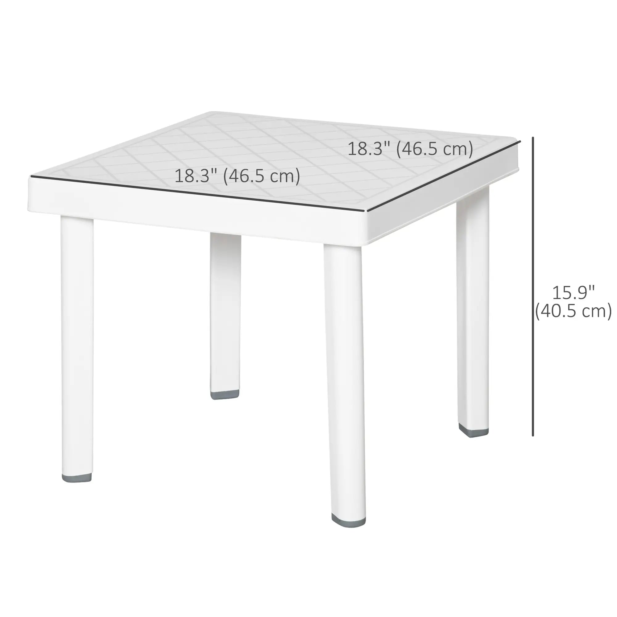 White Plastic Outdoor Square Garden Side Table, Coffee Table, White Patio Side Tables at Gallery Canada
