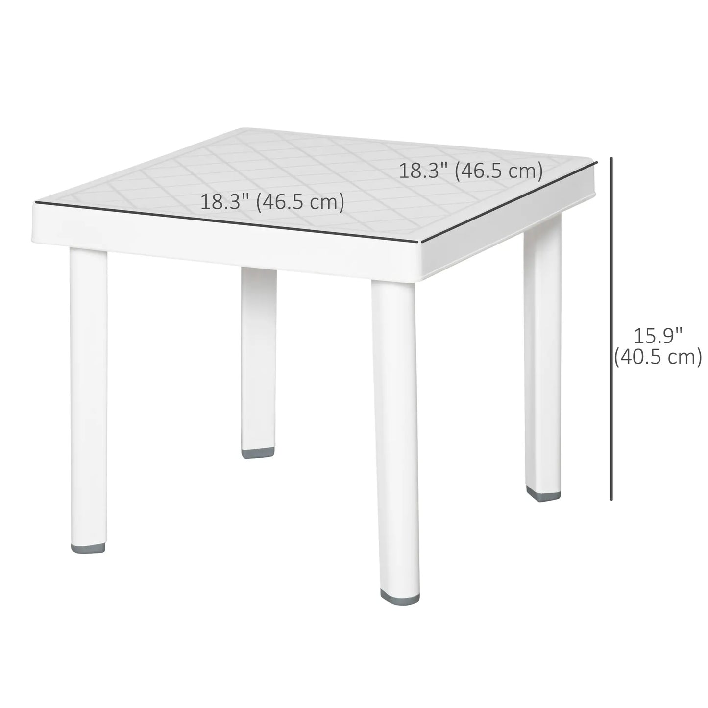 White Plastic Outdoor Square Garden Side Table, Coffee Table, White Patio Side Tables at Gallery Canada