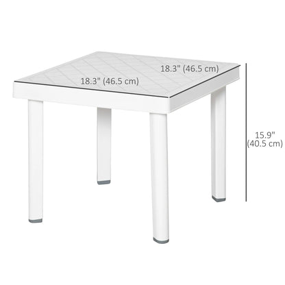 White Plastic Outdoor Square Garden Side Table, Coffee Table, White Patio Side Tables at Gallery Canada