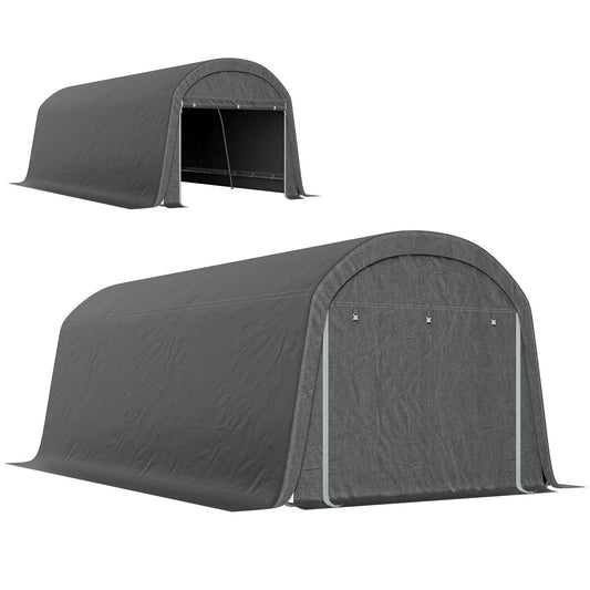 10' x 20' Portable Shed, Motorcycle Bike Tent, Dark Grey Car Shelters Dark Grey at Gallery Canada