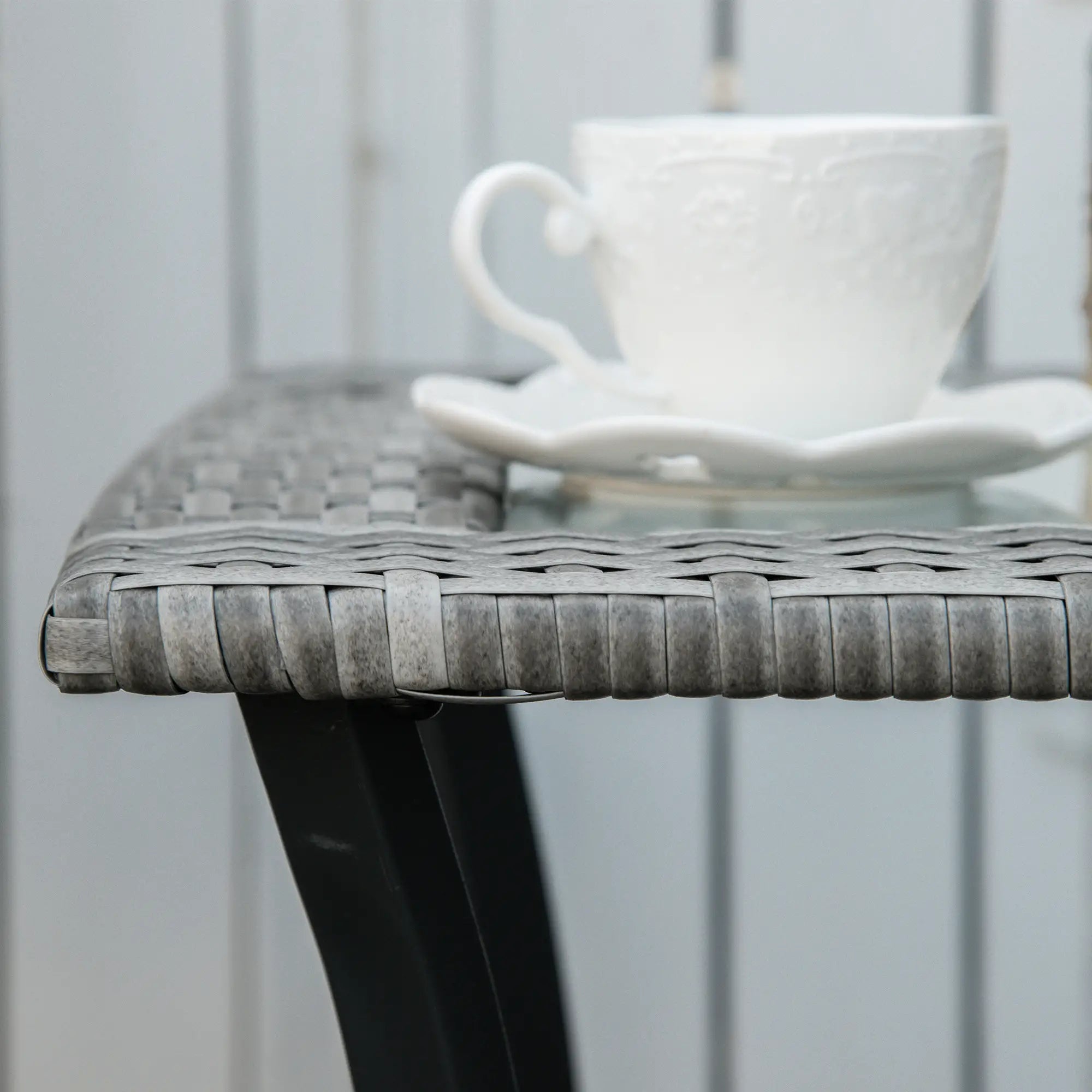 3-Piece Patio Wicker Rocking Chair Set, Outdoor PE Rattan, 2 Chairs 1 Table, Grey Outdoor Rocking Chairs at Gallery Canada