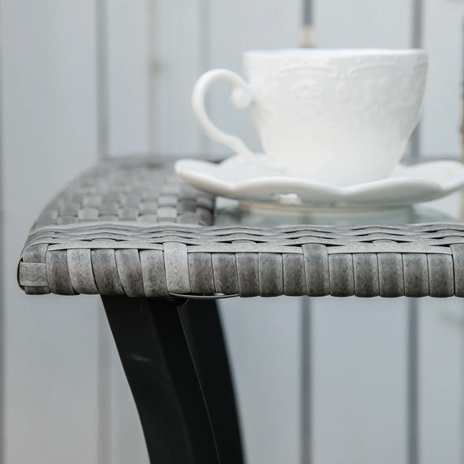 3-Piece Patio Wicker Rocking Chair Set, Outdoor PE Rattan, 2 Chairs 1 Table, Grey Outdoor Rocking Chairs at Gallery Canada