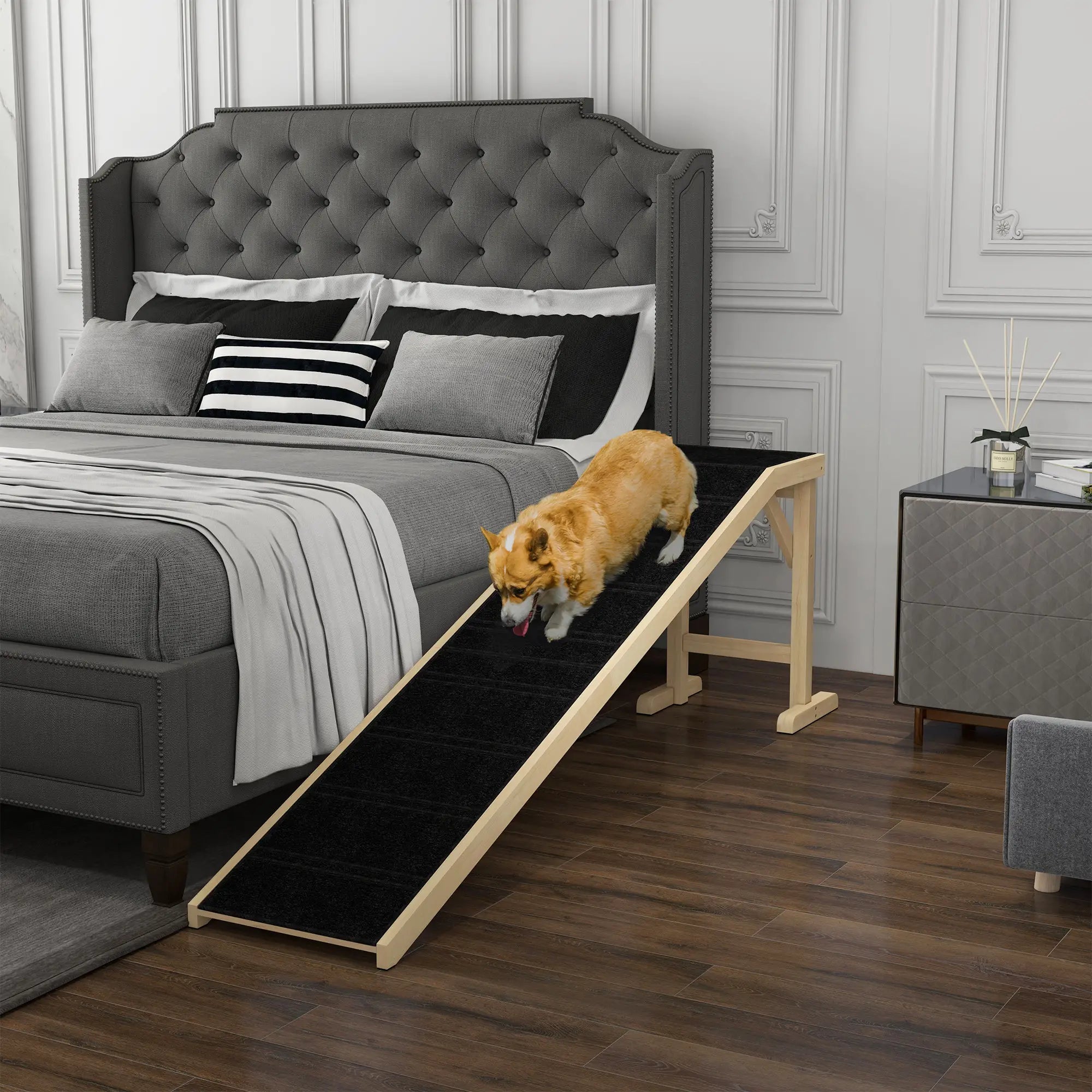 Pet Ramp Bed Steps, Non-Slip Carpet, 74