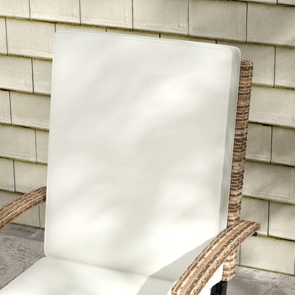 Outdoor Wicker Foldable Recliner Chair with Retractable Footrest, Cushion, White at Gallery Canada