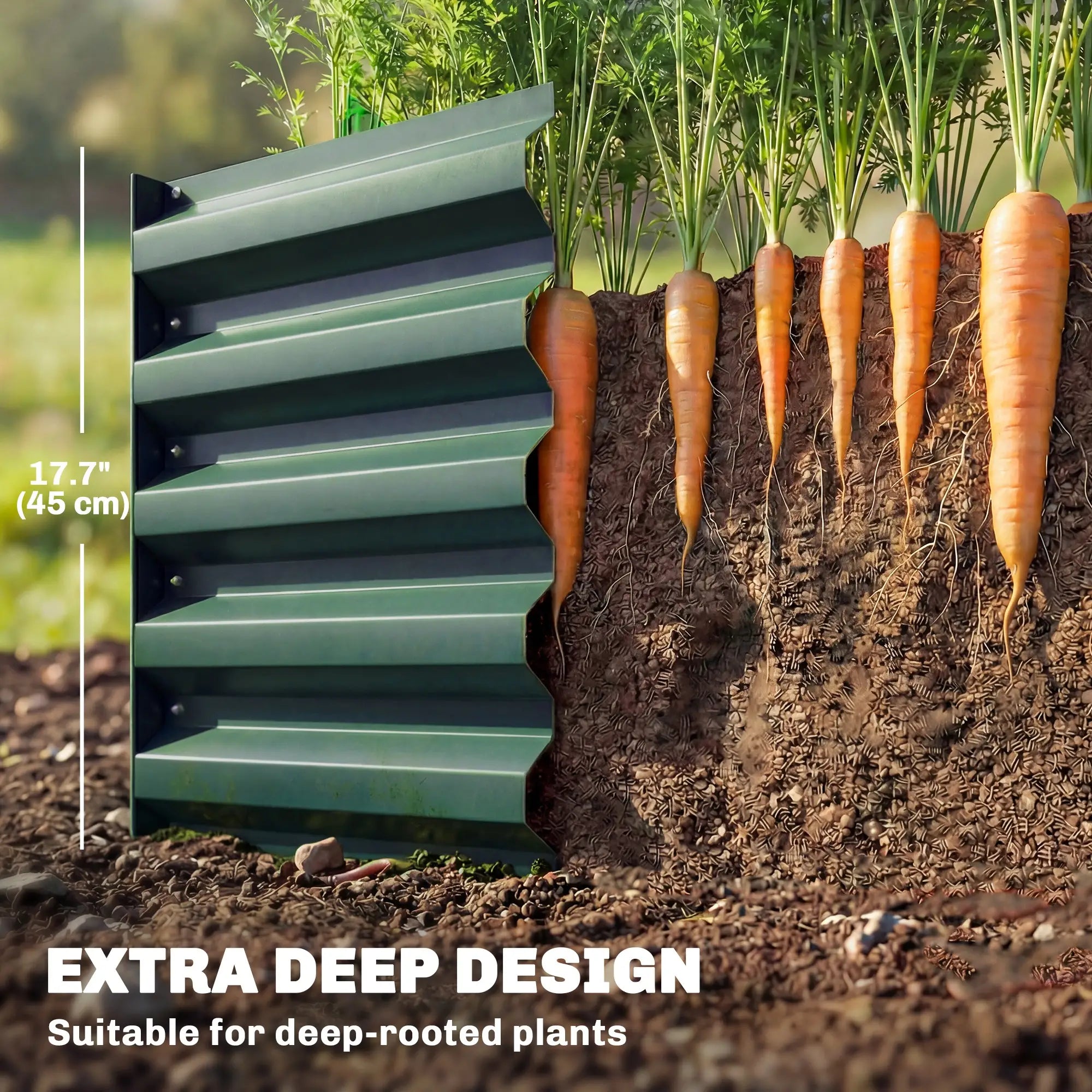 8 x 2.6 x 1.5ft Galvanized Raised Garden Bed, Outdoor Planter Box, Green Galvanized Planter Boxes at Gallery Canada