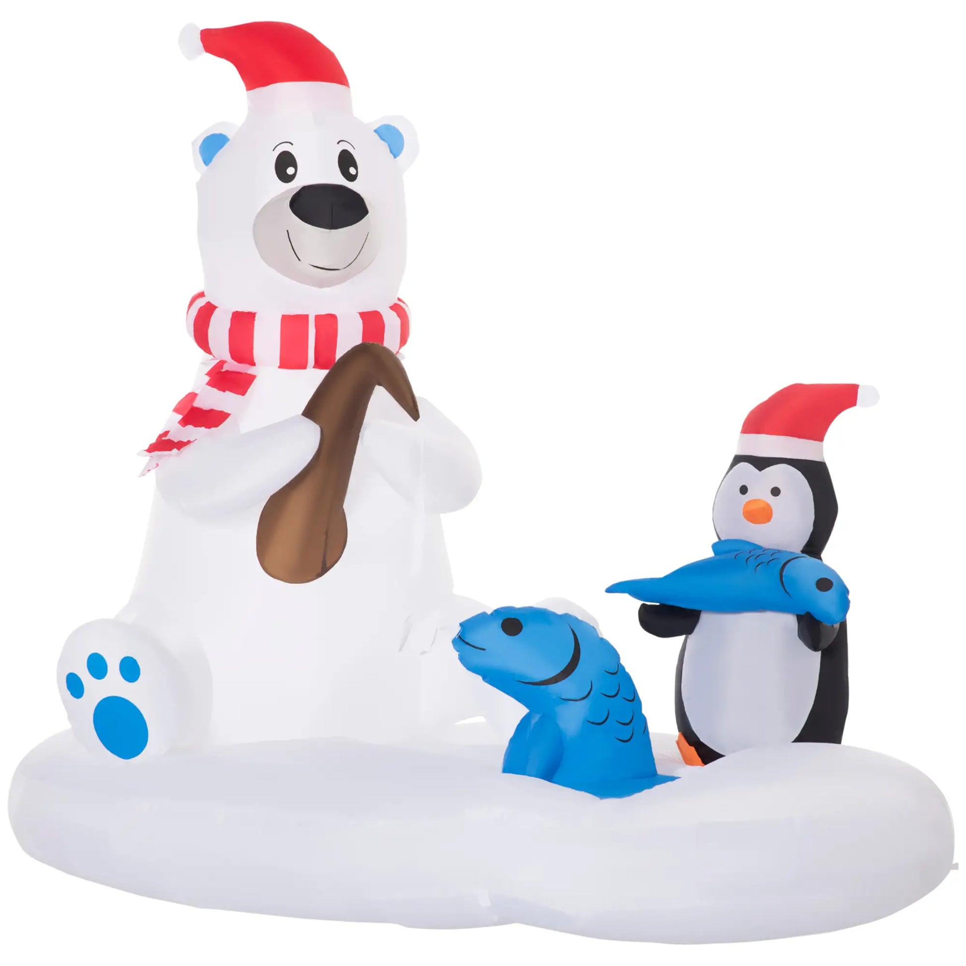 6ft Inflatable Polar Bear, Penguin with Santa Hat, LED Yard Display Christmas Inflatables at Gallery Canada