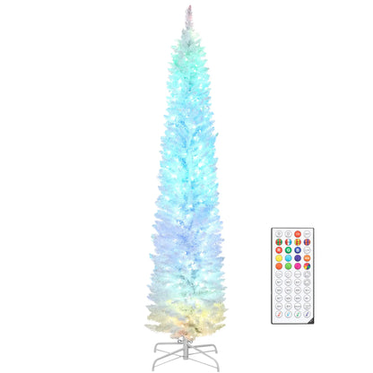 7.5ft Christmas Tree with Colorful DIY LEDs, Hinged Pencil, Remote, Timer, White, Colorful Pencil Christmas Trees at Gallery Canada