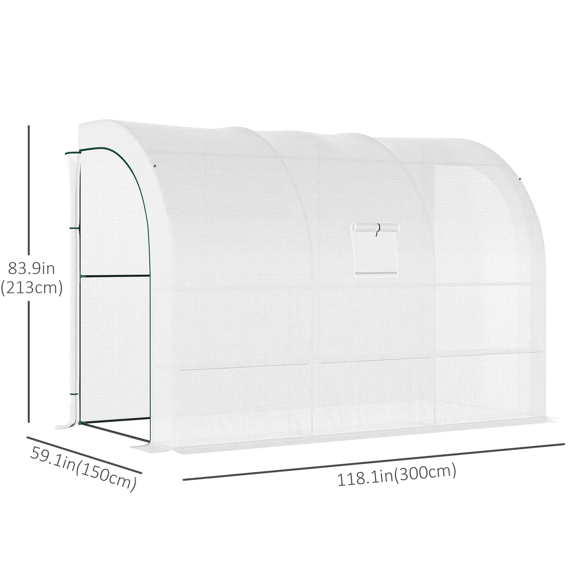 Walk-In Greenhouse, 10' x 5' x 7', PE Cover, Windows, Shelves, White Walk In Greenhouses at Gallery Canada