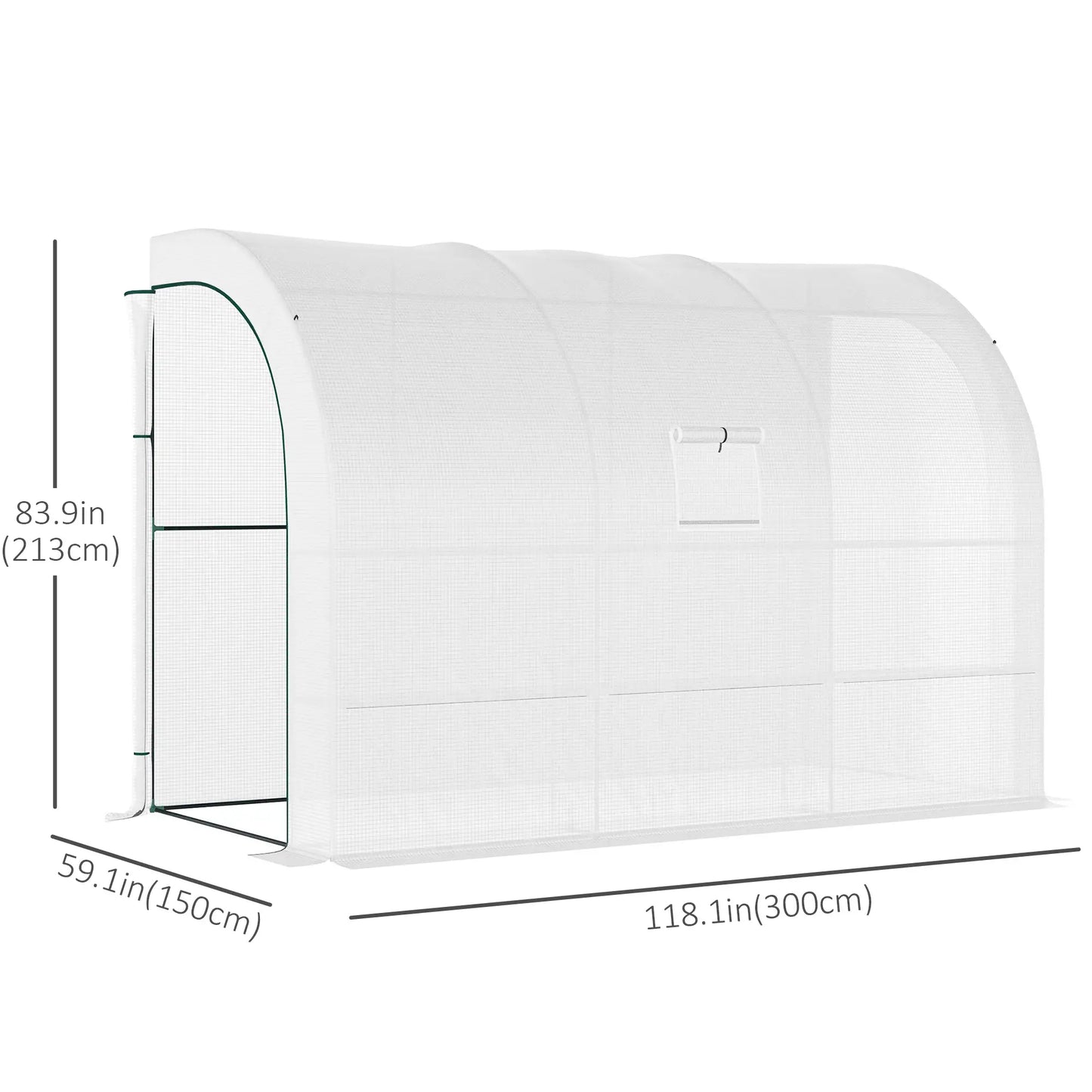 Walk-In Greenhouse, 10' x 5' x 7', PE Cover, Windows, Shelves, White Walk In Greenhouses at Gallery Canada