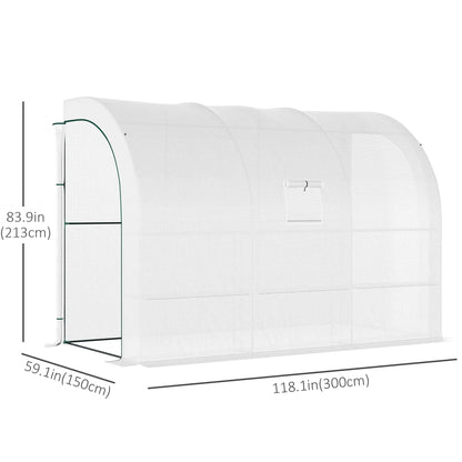 Walk-In Greenhouse, 10' x 5' x 7', PE Cover, Windows, Shelves, White Walk In Greenhouses at Gallery Canada