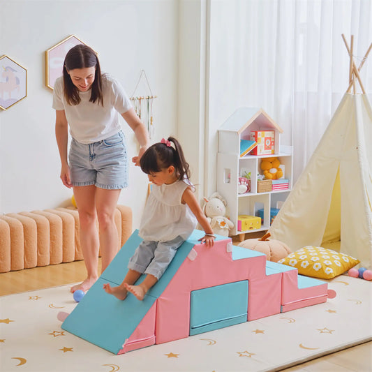 2-Piece Soft Play Kids Foam Set, for Crawl and Climb, Light Blue Baby Gym & Playmats Pink, Light Blue at Gallery Canada